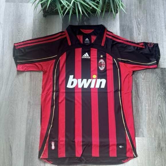 Adidas Home Ac Milan 2006/2007 Retro Soccer Jersey Vintage Football Shirt Size L
